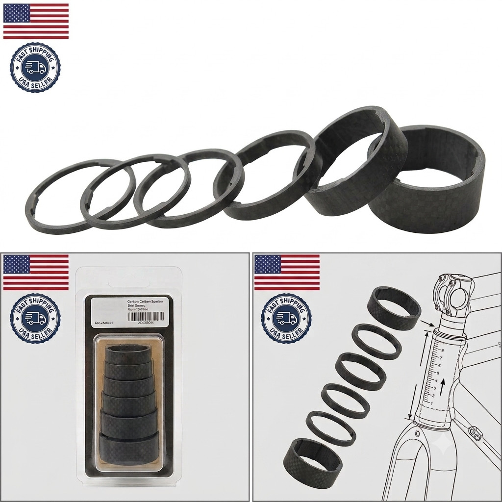 8PCS Bike Headset Spacers 1 1/8″ Aluminum Alloy Stem Riser Rings 2 3 5 10mm