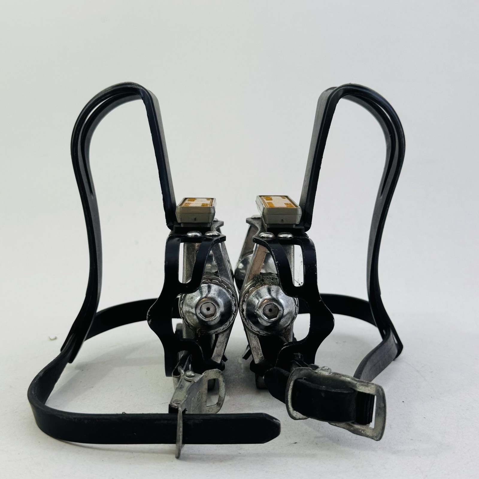 Vintage CatEye RR-0223-EZ SP-100 Platform Bike Pedals Toe Clips 9/16” Black A53