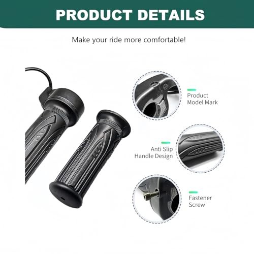 Ebike Full Twist Throttle 12V-72V, 3 Pin SM Connector Ebike Throttle with 71″