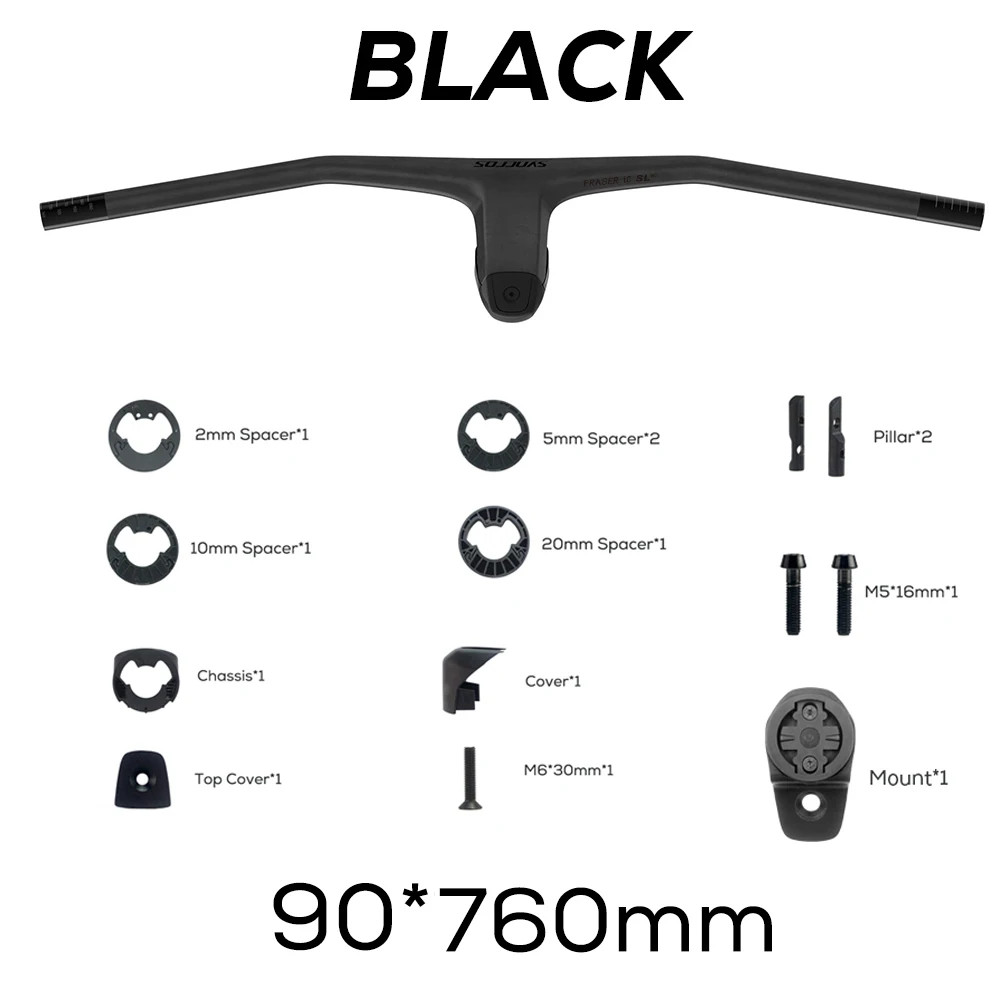 740MM -20° Degree Carbon Integrated Cockpit MTB Handlebar with Titanium Screws