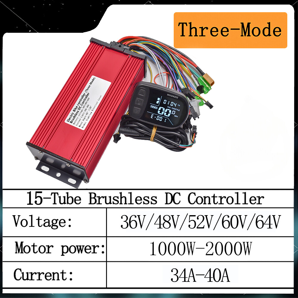 BLDC E-bike Controller 60v 48v 2000w 36v 1000w Electric Scooter Kit LCD Display