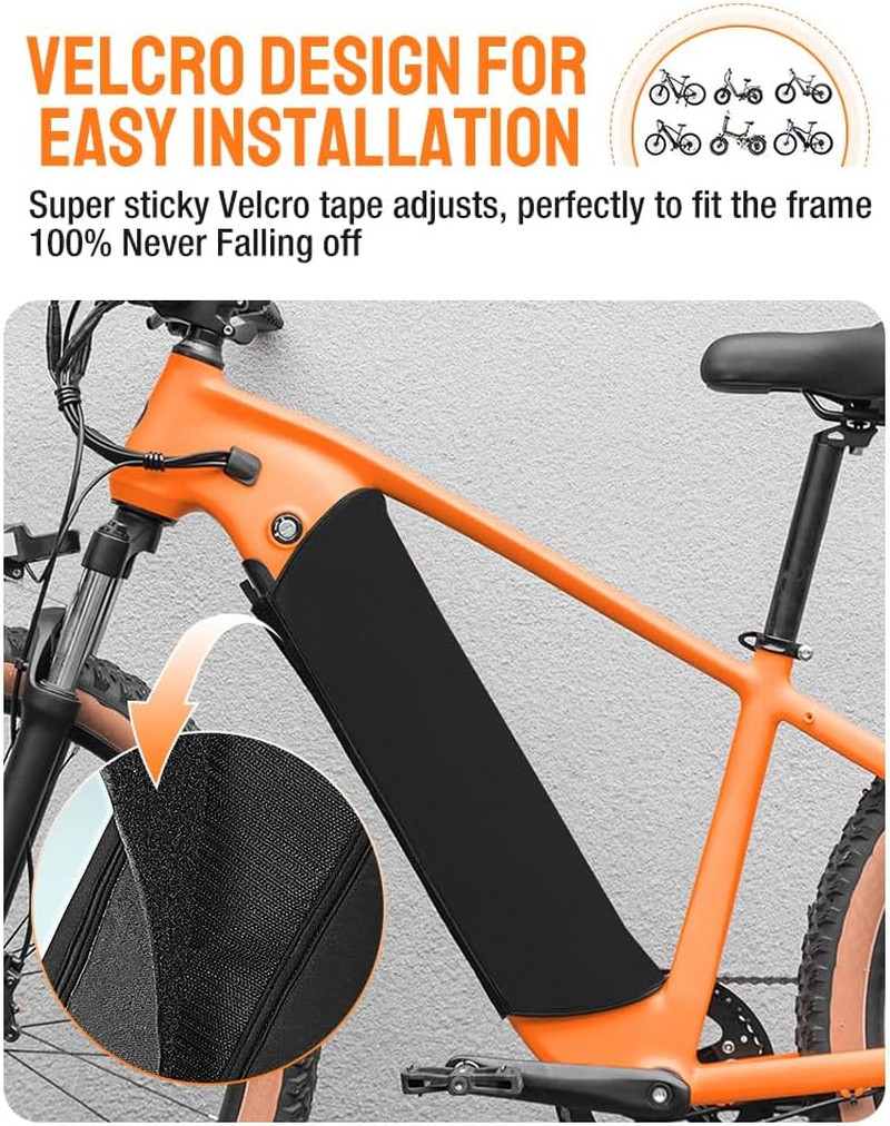 2P-Standard / 1P-Large Size Ebike Battery Cover Waterproof, Bicycle Frame Batter