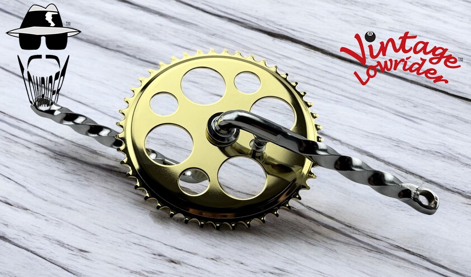 LOWRIDER LUCKY 7 SPROCKET 44T, & 6 1/2″ TWISTED CRANK CRUISER, LOWRIDER BICYCLES