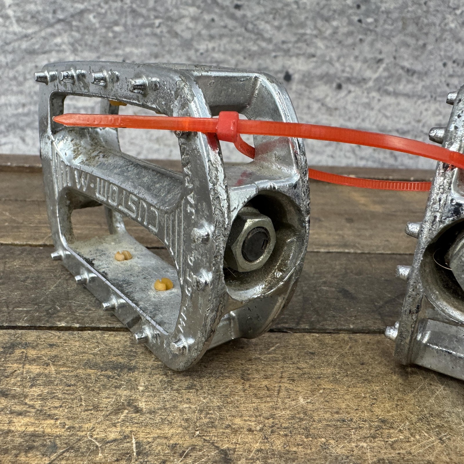 Vintage SR Custom-M BMX Pedals 9/16 Chrome Silver Pair Japan Old School 80s