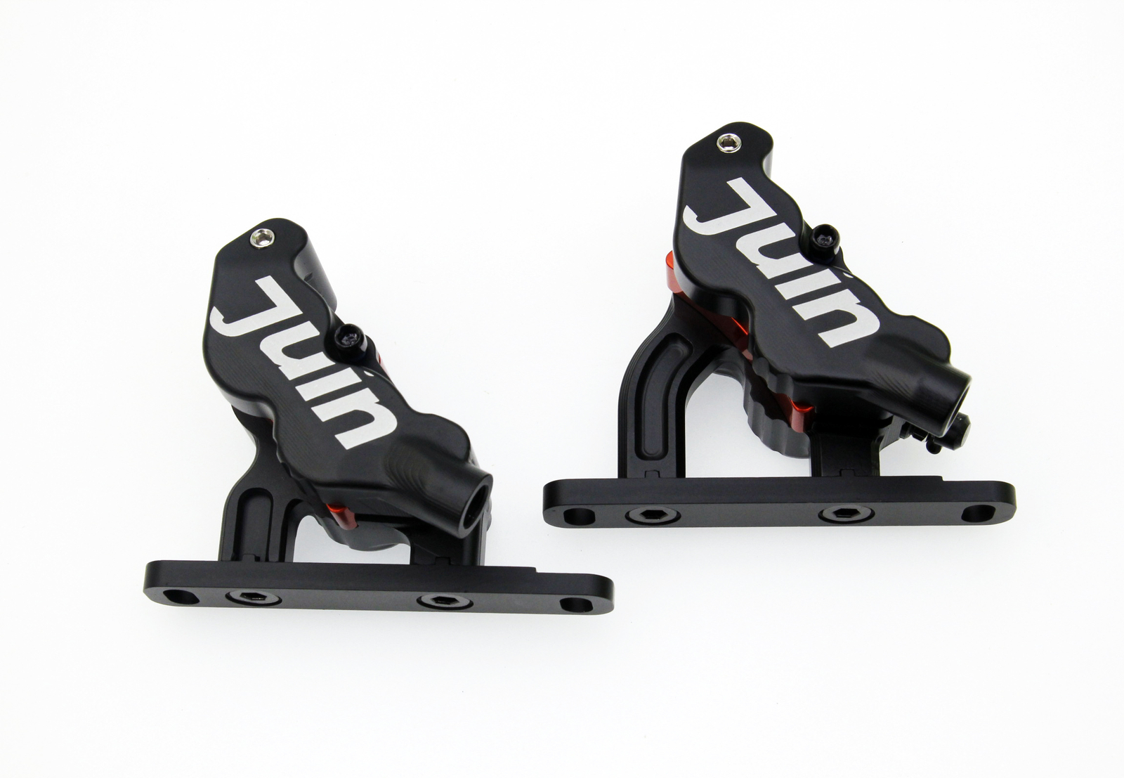 Stealth Black Juin Tech ETF 4 Piston Flat Mount Brakes 140/140mm Road Climb