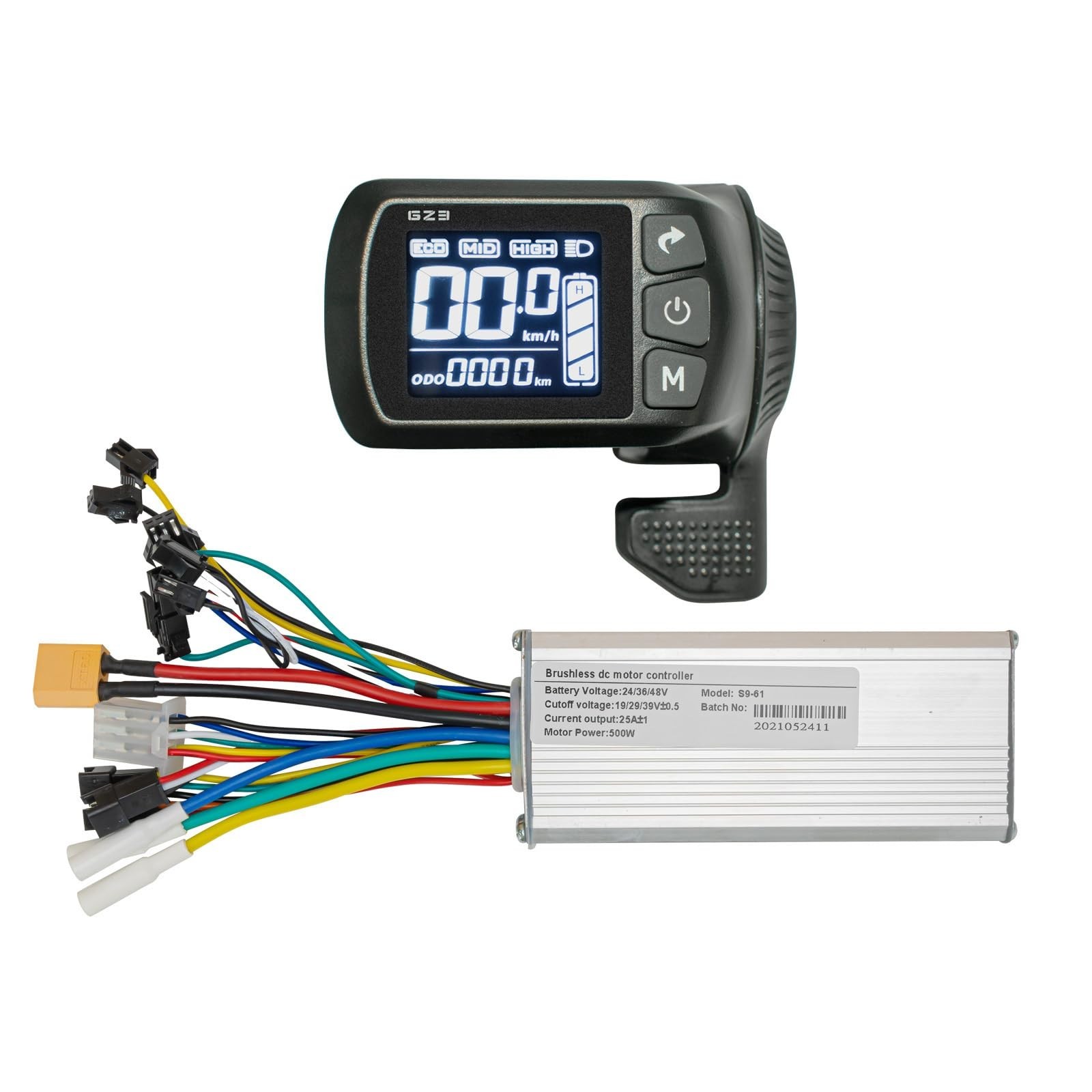 500W 25A Brushless Ebike Controller Kit with LCD Display – 24V 36V 48V Electric
