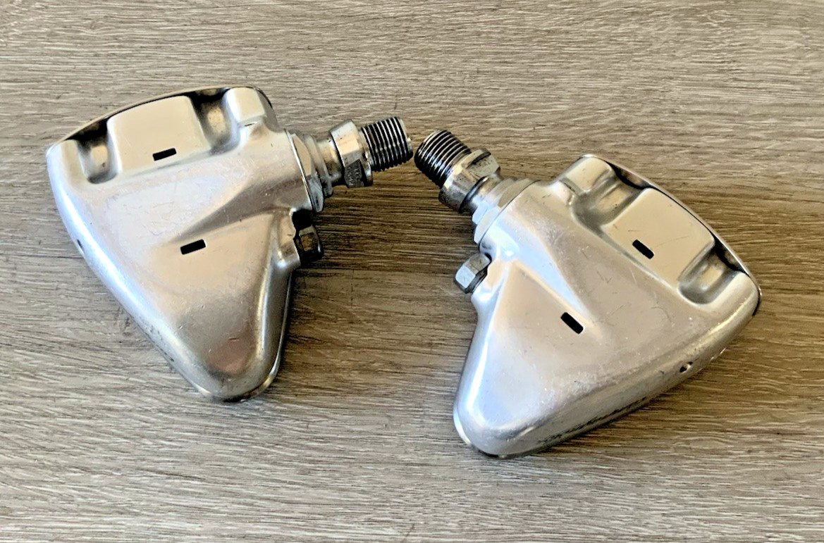 CAMPAGNOLO C-RECORD CLIPLESS PEDALS SGR 9/16 SILVER NO CLEATS
