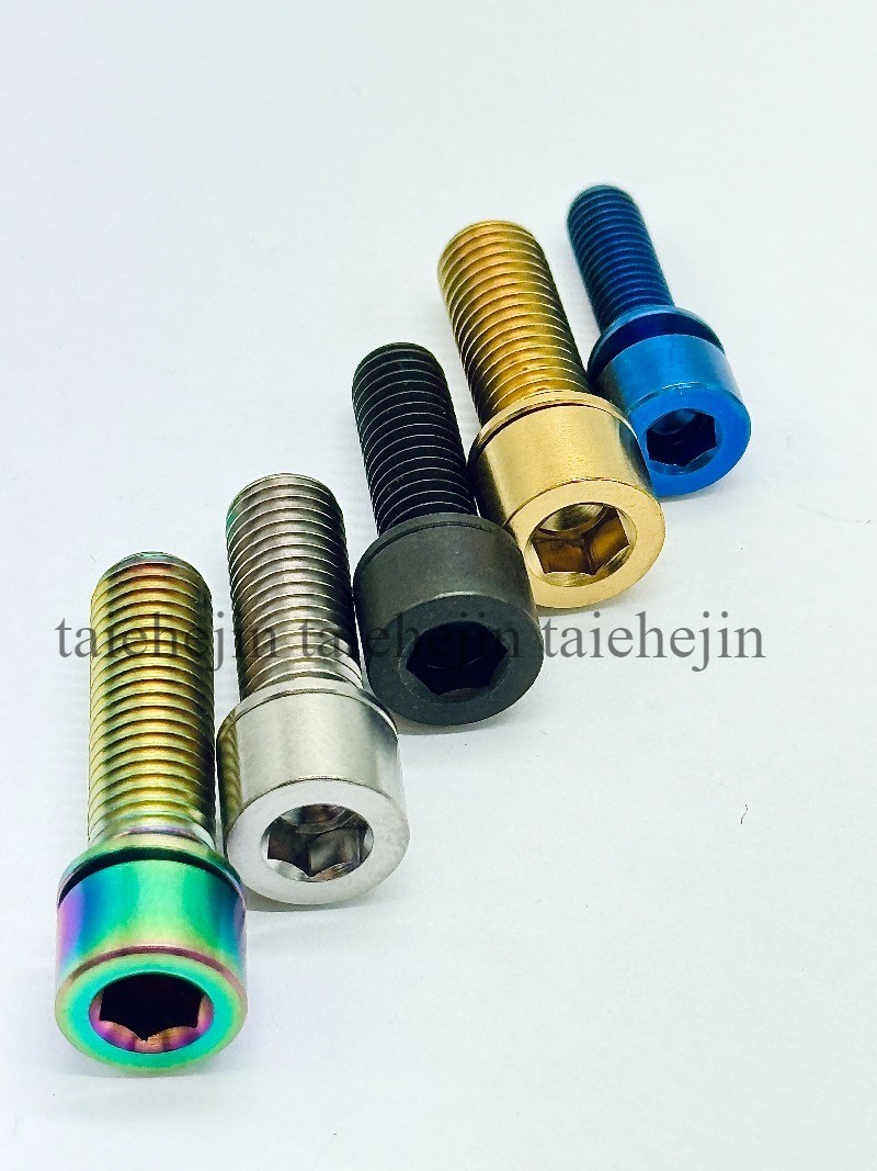 6pcs M8x20/25mm Titanium Socket Cap Head Bolts Screws Motorcycle Ti Bolt+Washers