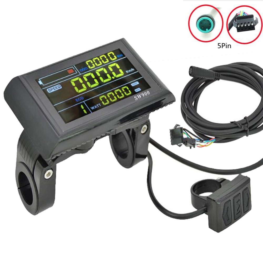 EBike SW900 LCD Display Meter Electric Bicycle display 24V 36V 48V 60V 5pin Plug