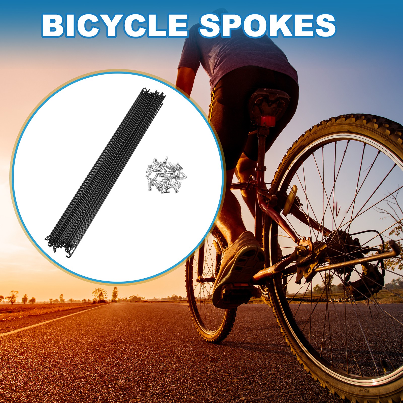 Bike Bicycle Spokes 14G 275MM Mountain Bike Spokes steel Black 36Pcs