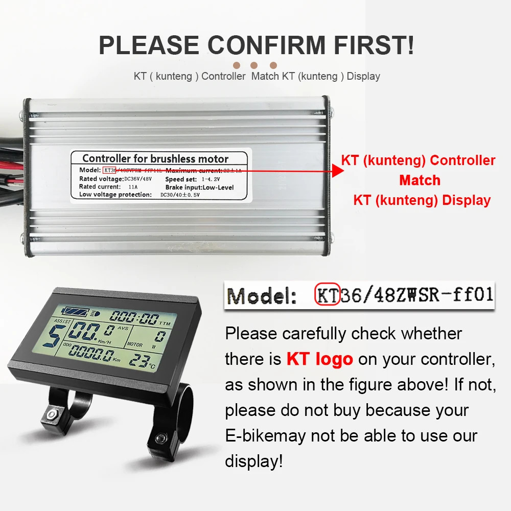 Ebike Dsiplay Waterproof SM Plug 24V 36V 48V 52V 60V 72V Intelligent Controller