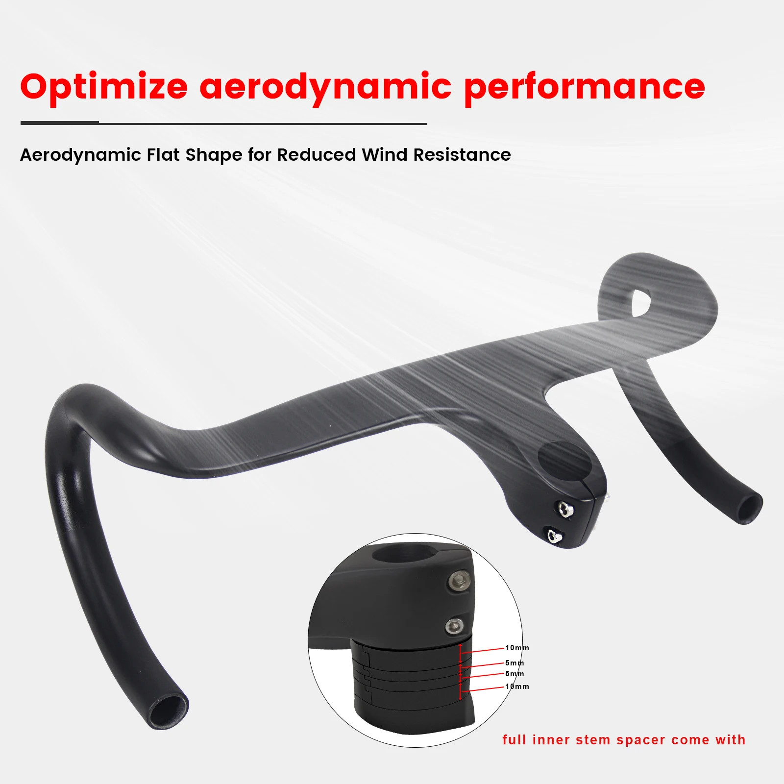 Carbon Road Bike Integrated Handlebar for 28.6mm with Washer