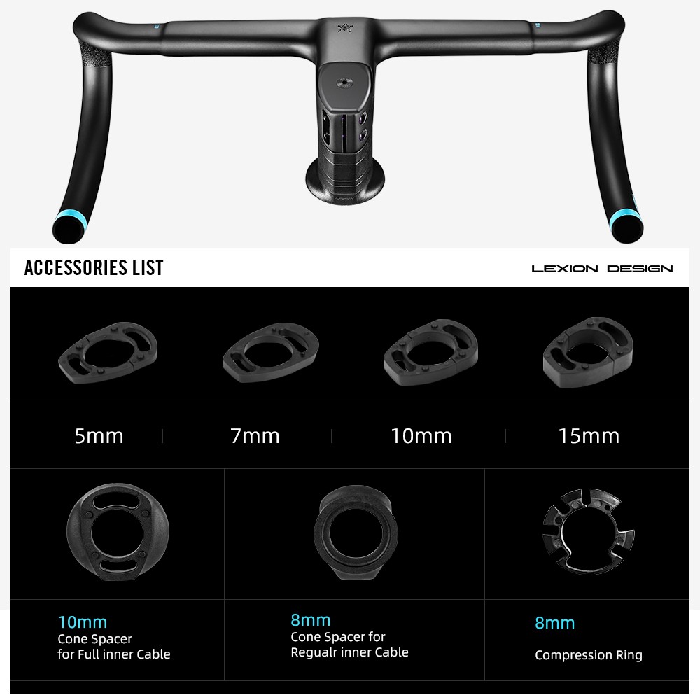 T1000 Integrated Carbon UD Road Bike Handlebar with Full Inner Cable Racing Handlebars