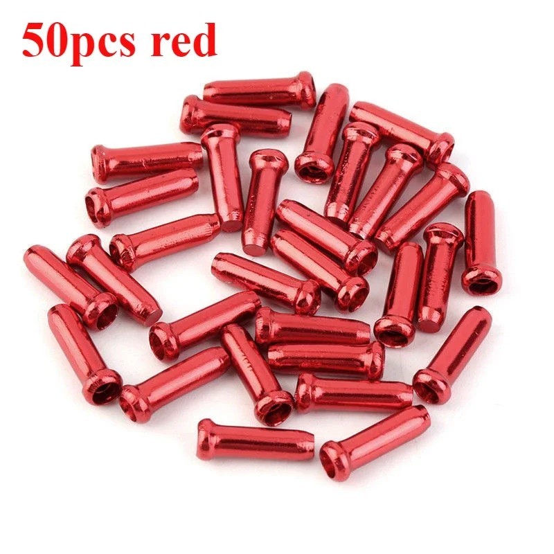New 50 Pcs Aluminum Bike Bicycle Shifter Brake Cable Tips Caps Ends Crimps
