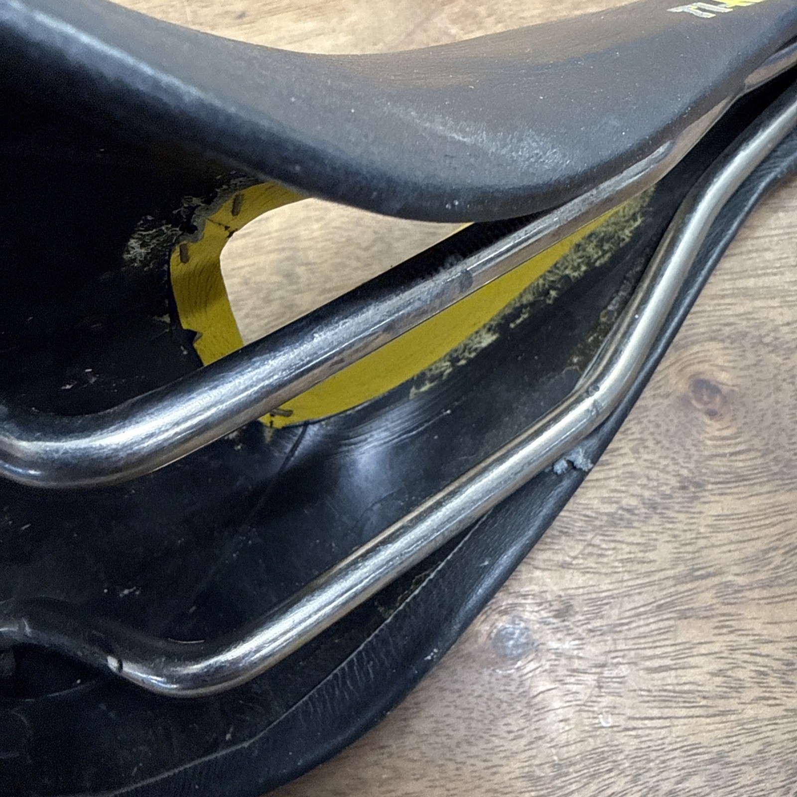 Selle Italia TFI Terry Liberator Ti-Race Bike Saddle Black Yellow Leather Cutout