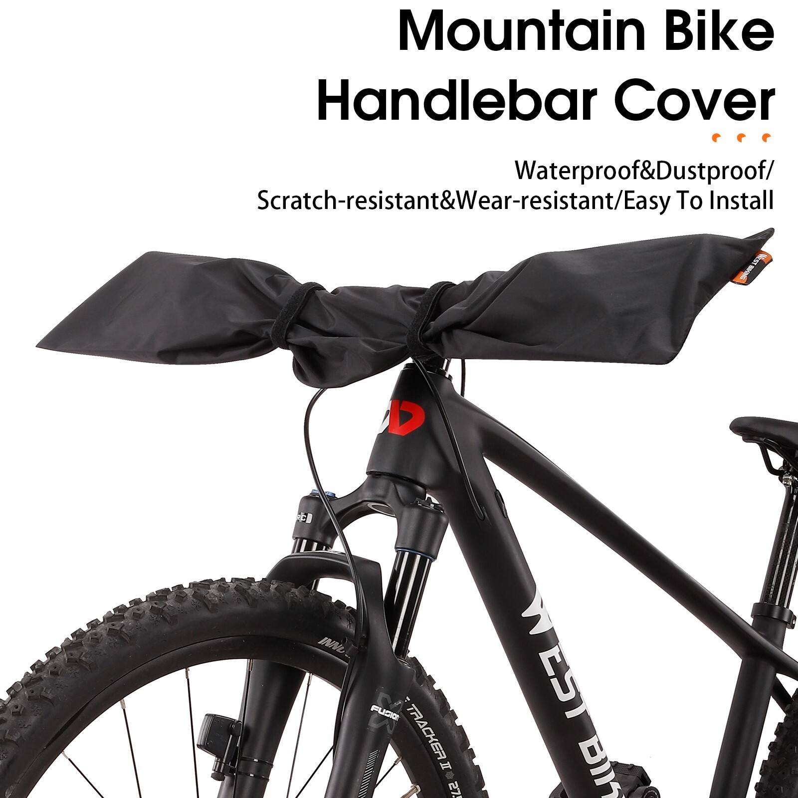 WEST BIKING Waterproof Dustproof Mountain Bike Handlebar Protector Cover Black