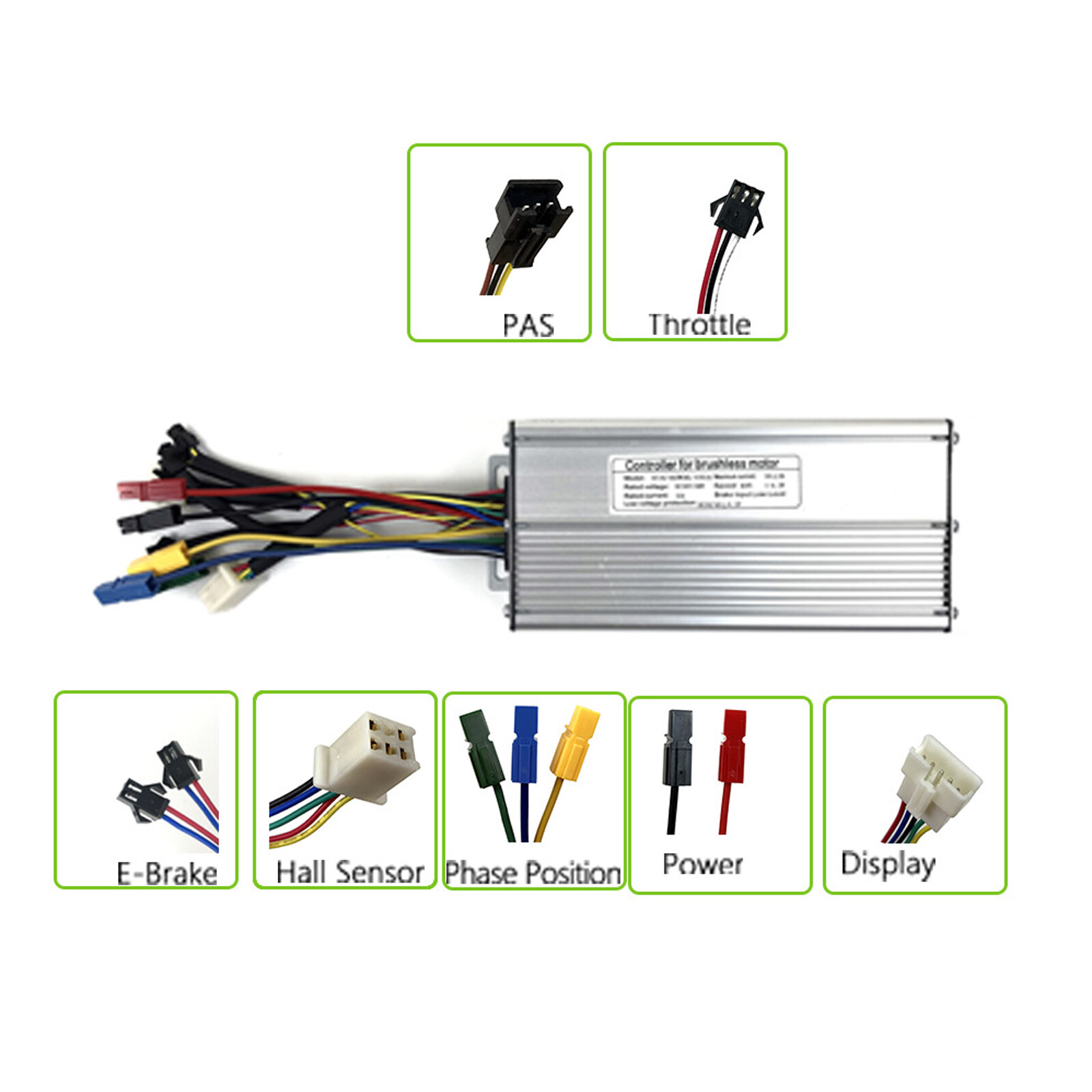KT 30A DC 36V 48V 1500W Brushless DC Sine Wave For Ebike Controller Regenerative