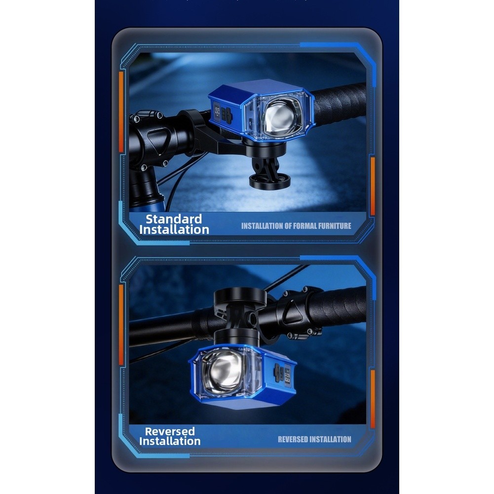 USB-C Powered Front Light for Bicycles Aluminum Body Remote Dual Light Control