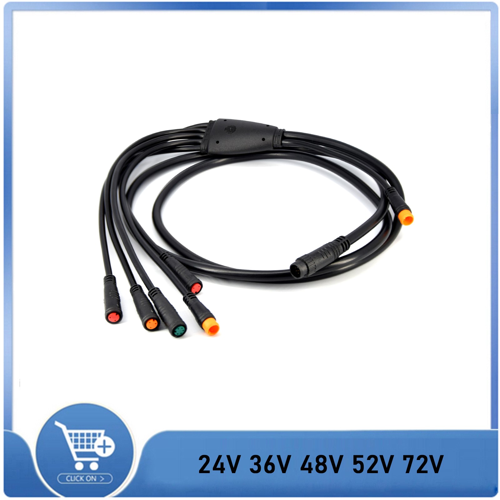 2T5 Waterproof Cable Extension Wire Throttle LCD Brake Connector for E-Bike