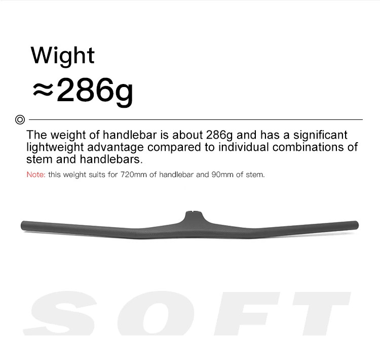 MTB Mountain Bicycle Carbon Riser Handlebar 3K UD Glossy Integrated Handle Bar