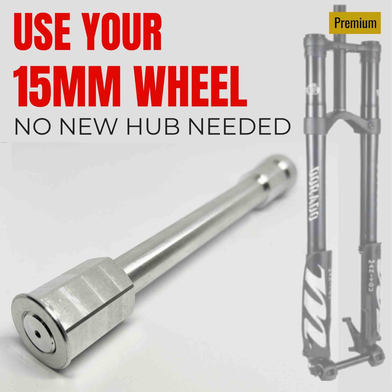 Manitou Dorado | 20×110 to 15×110 Fork Adapter RAW | PREMIUM KIT | Includes 15mm Axle