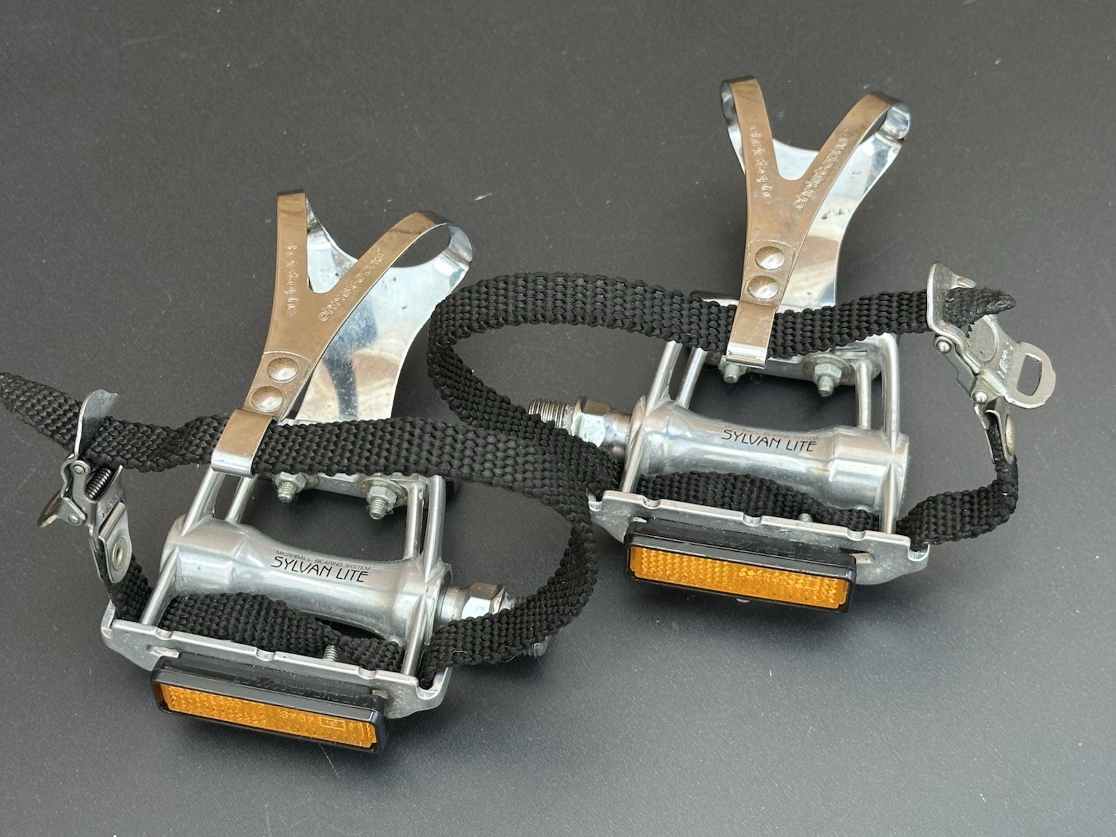 Vintage MKS Silvan Lite Road Pedals Christophe Toe Clips Silver 1990s Japan VGC!