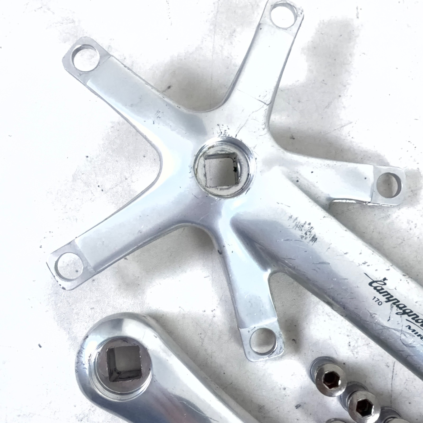 Campagnolo Mirage Triple Crank Arm Set 135/74 BCD, 170mm Arms, Silver /w Screws