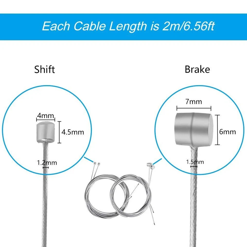 4pcs bike brake & shifter cable set complete inner replacement kit for mountain