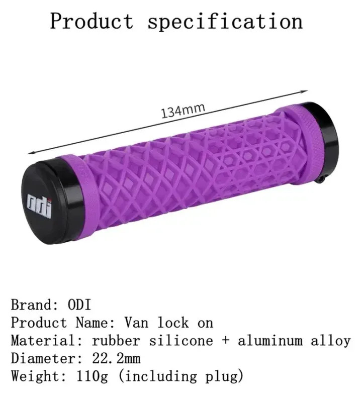 Van Bicycle Handlebar Grips Lock-On Anti-slip Shock Absorption Double Lock Ring