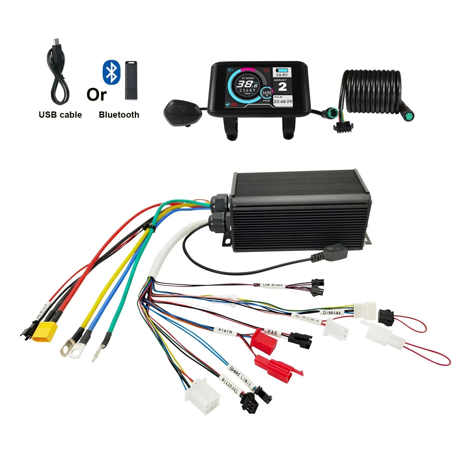 Sabvoton Controller 36V-72V 45A E-Bike Sine Wave Programmable with ukc1 display