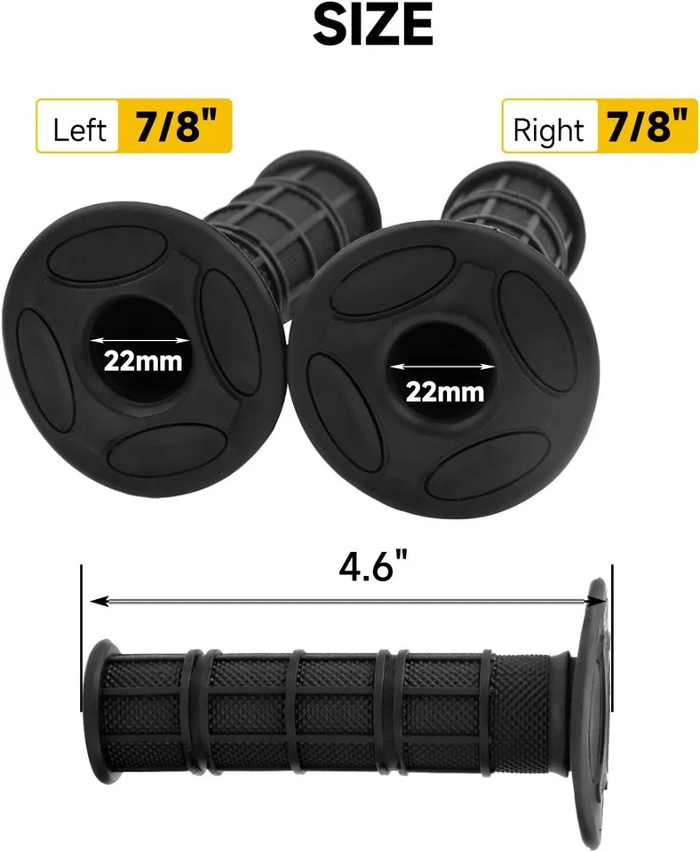 7/8» 22Mm Left and Right Handlebar Grips Compatible with Arctic Cat 250 Polaris