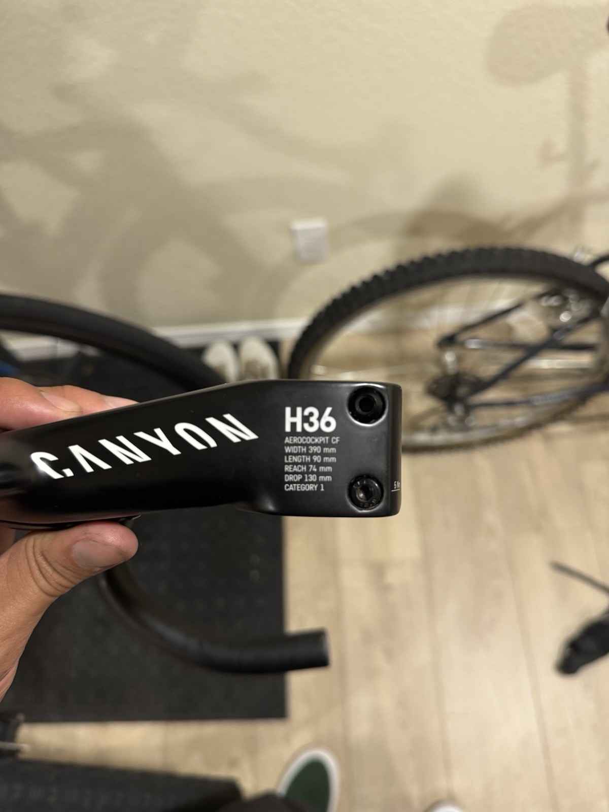 Canyon H36 Carbon Fiber Integrated Drop Bar Cockpit 390mm 90mm 31.8 Black