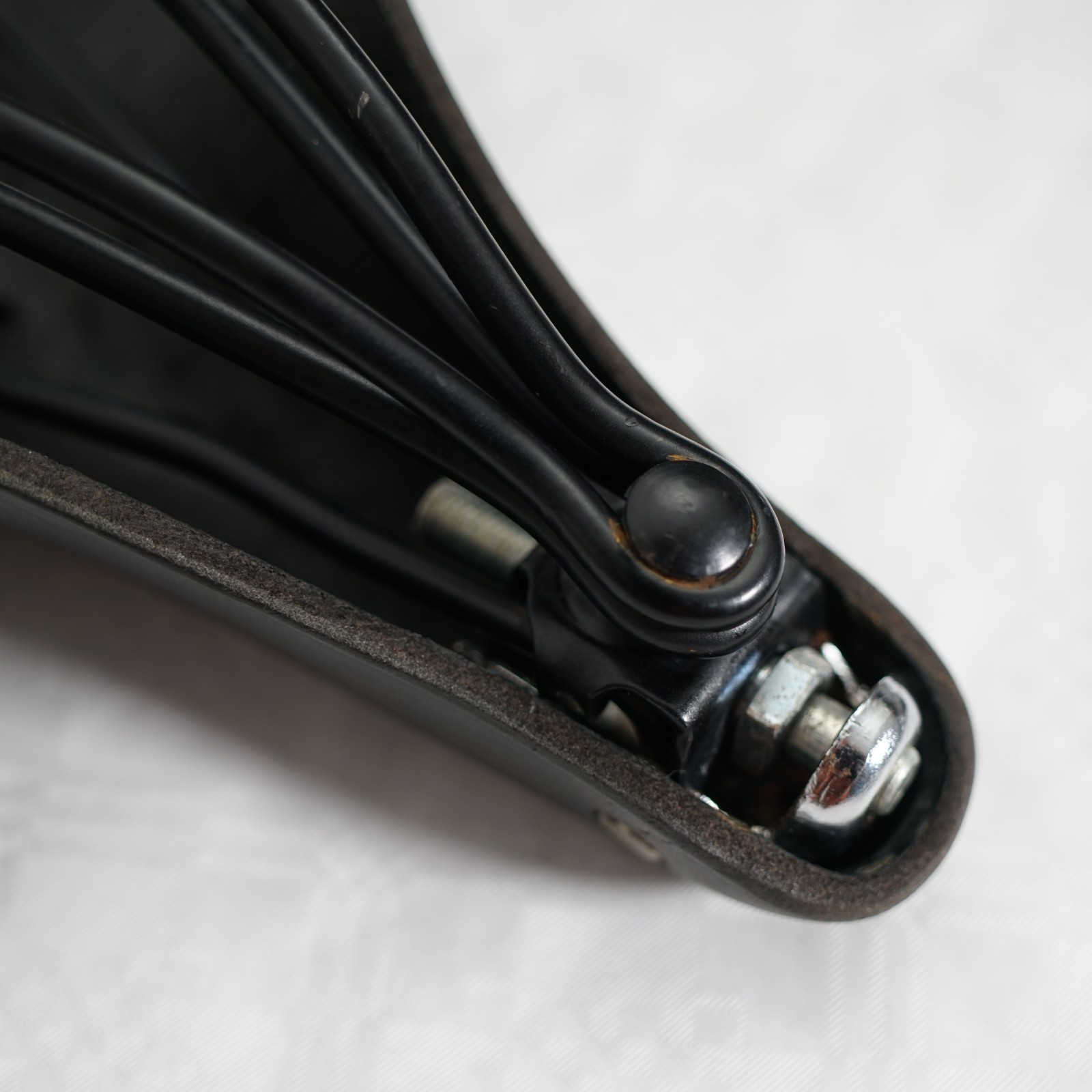 Vintage Brooks B66 Black Leather Bicycle Saddle Suspension Saddle Made in England