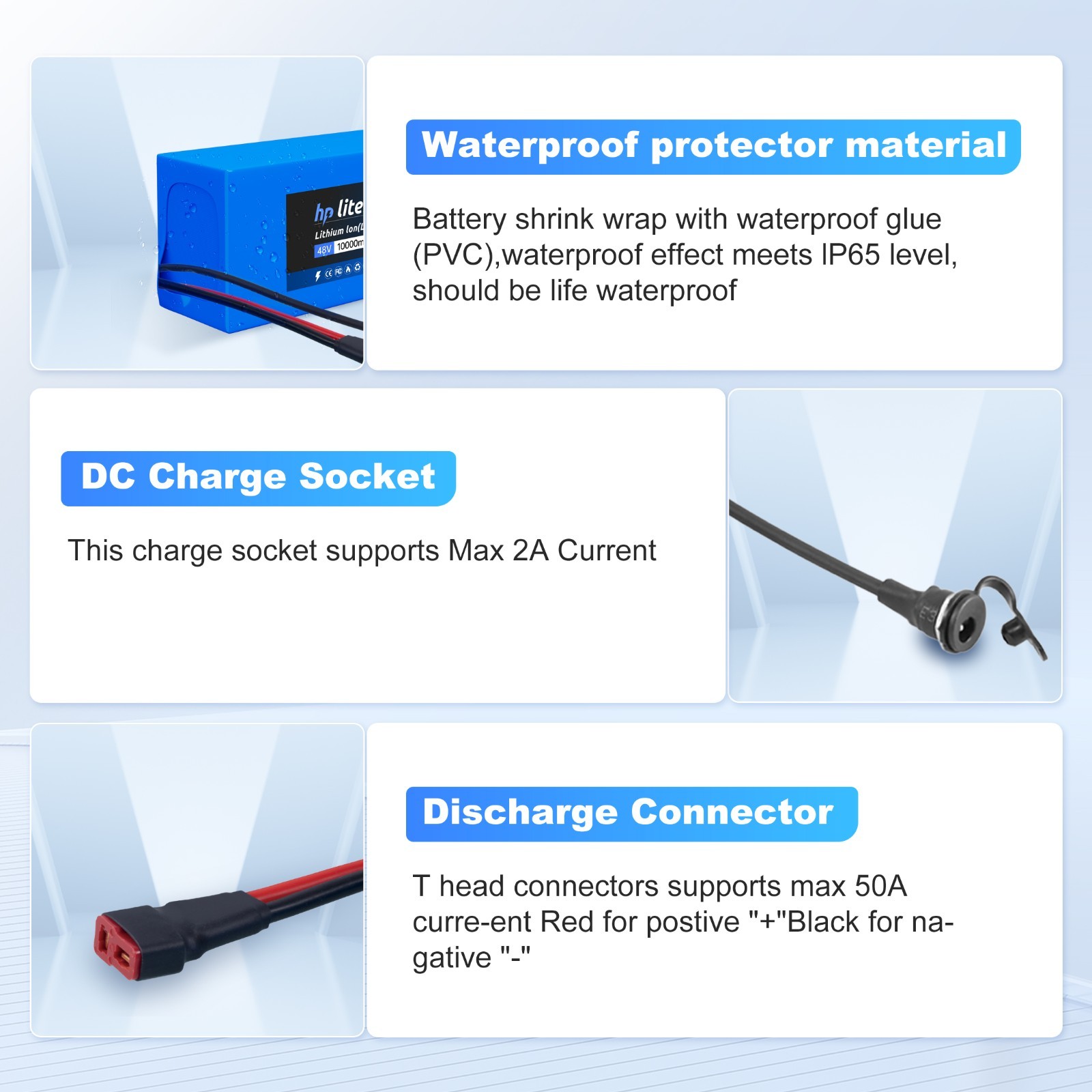 48V Ebike Battery 48V 10AH Electric Bicycle Battery for Ebike 100W-1000W Motors