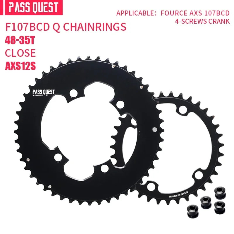 Road/Gravel Bike 107BCD Double Chainring 2X Sprocket 46-33 48-35 50-37 52-39T