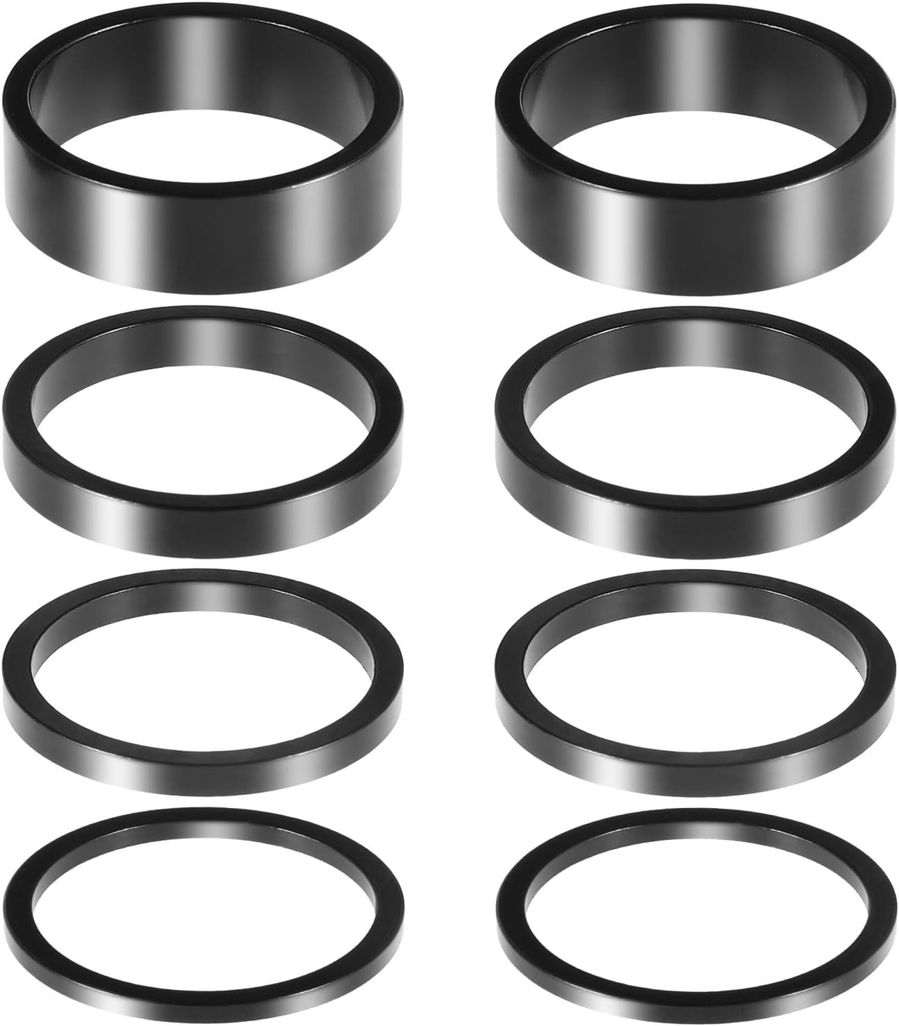 8 PCS Bicycle Headset Spacer, 4 Sizes Aluminium Alloy Bike Handlebar Stem Spacer