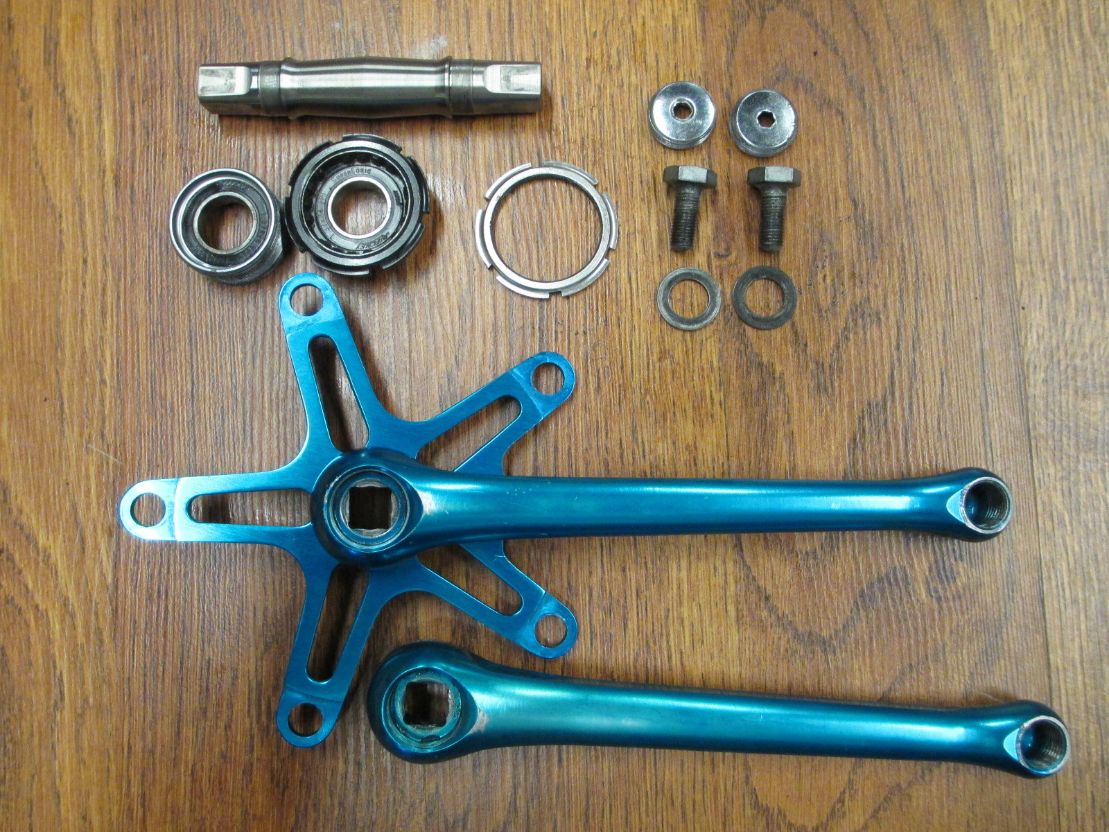 RARE VINTAGE BLUE ANODIZED GRAFTON TOP LINE SPEED STICK 177 130 BCD CRANK 107 BB