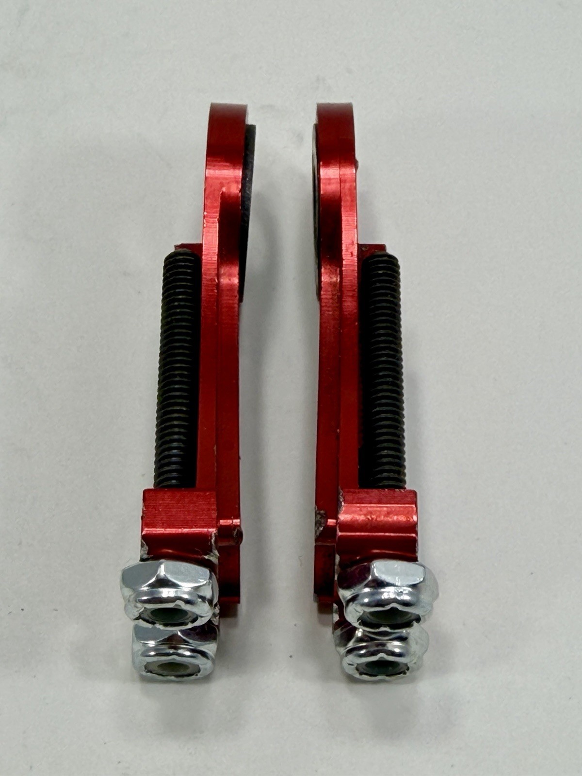 Profile Racing BMX Anodized Red Chain Tensioner Set 3/8″ Axle Mid School USA
