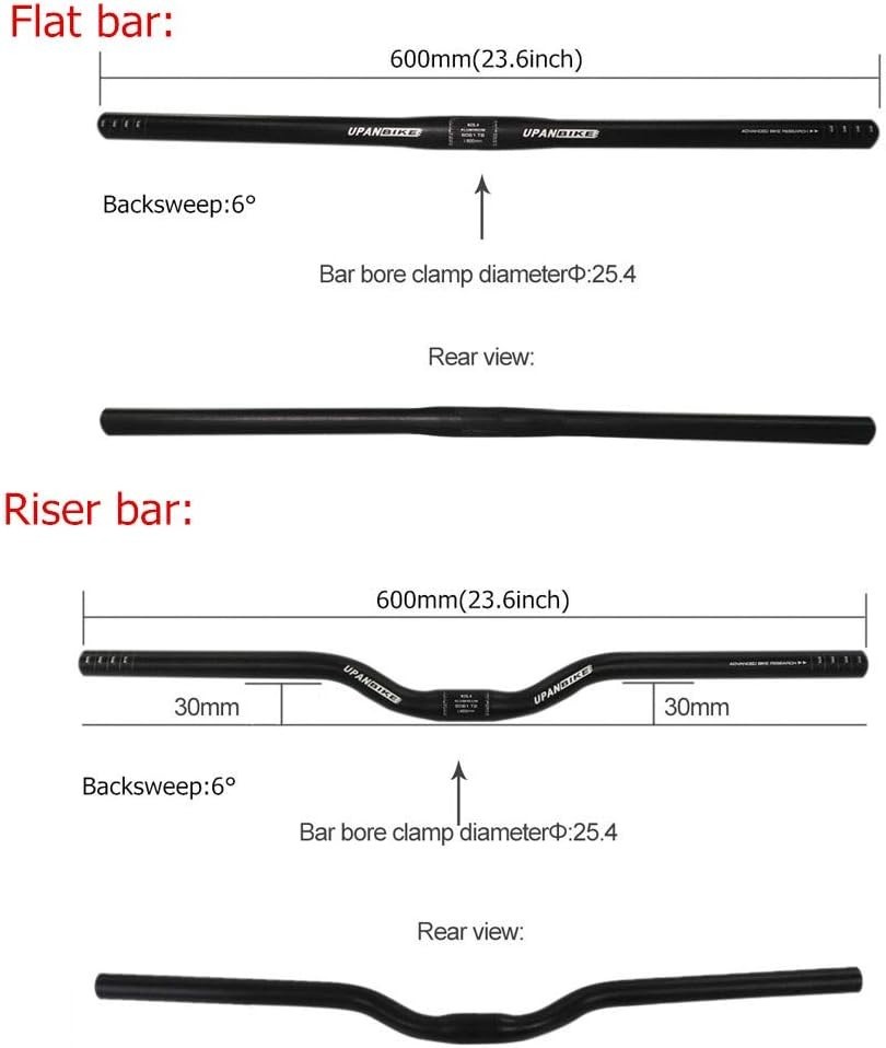 Mountain Bike Road Bike Handlebar Aluminum Alloy Riser Bar 25.4mm*600mm