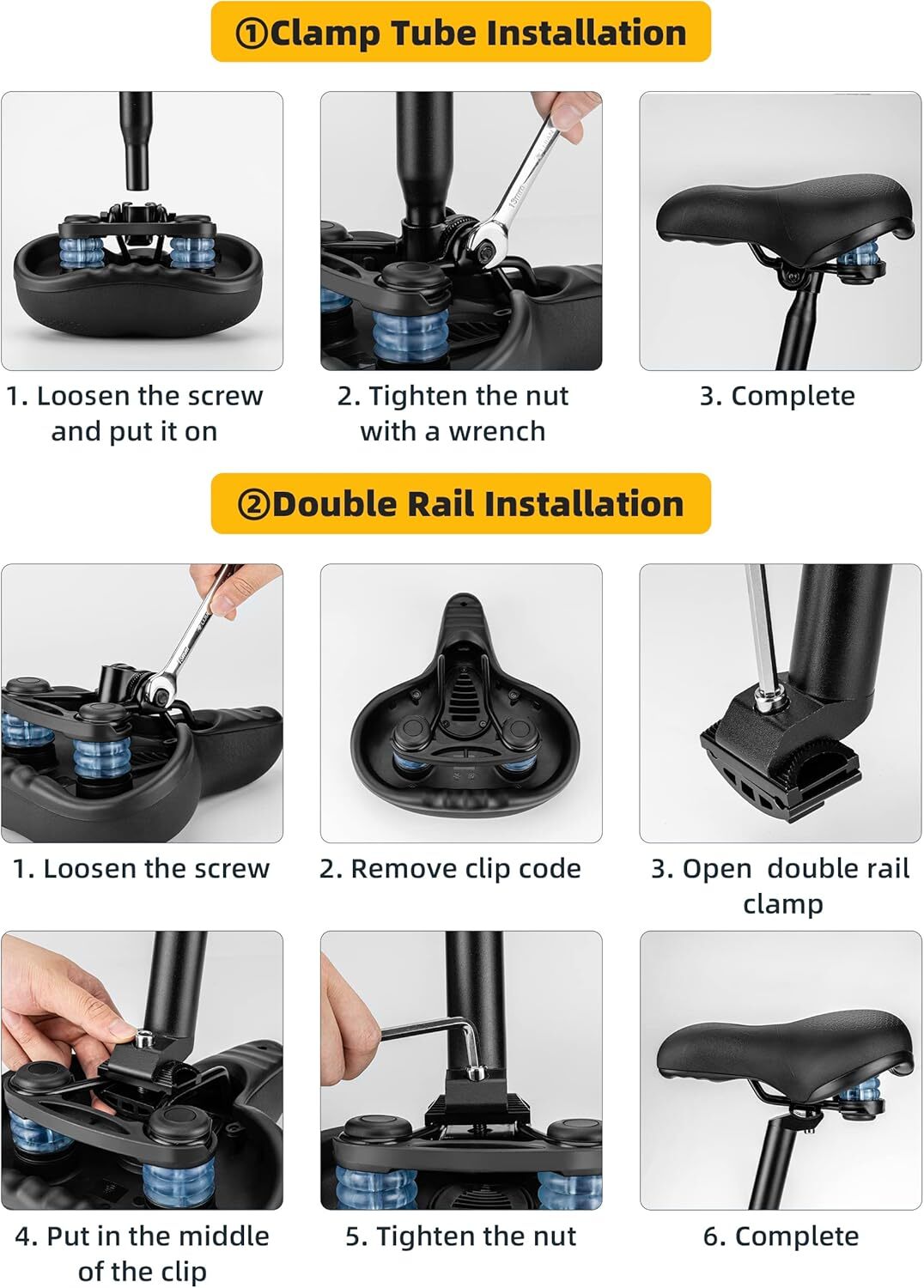 ROCKBROS Comfortable Seat Cushion w/Dual Shock Absorbing Ball Memory Foam Saddle