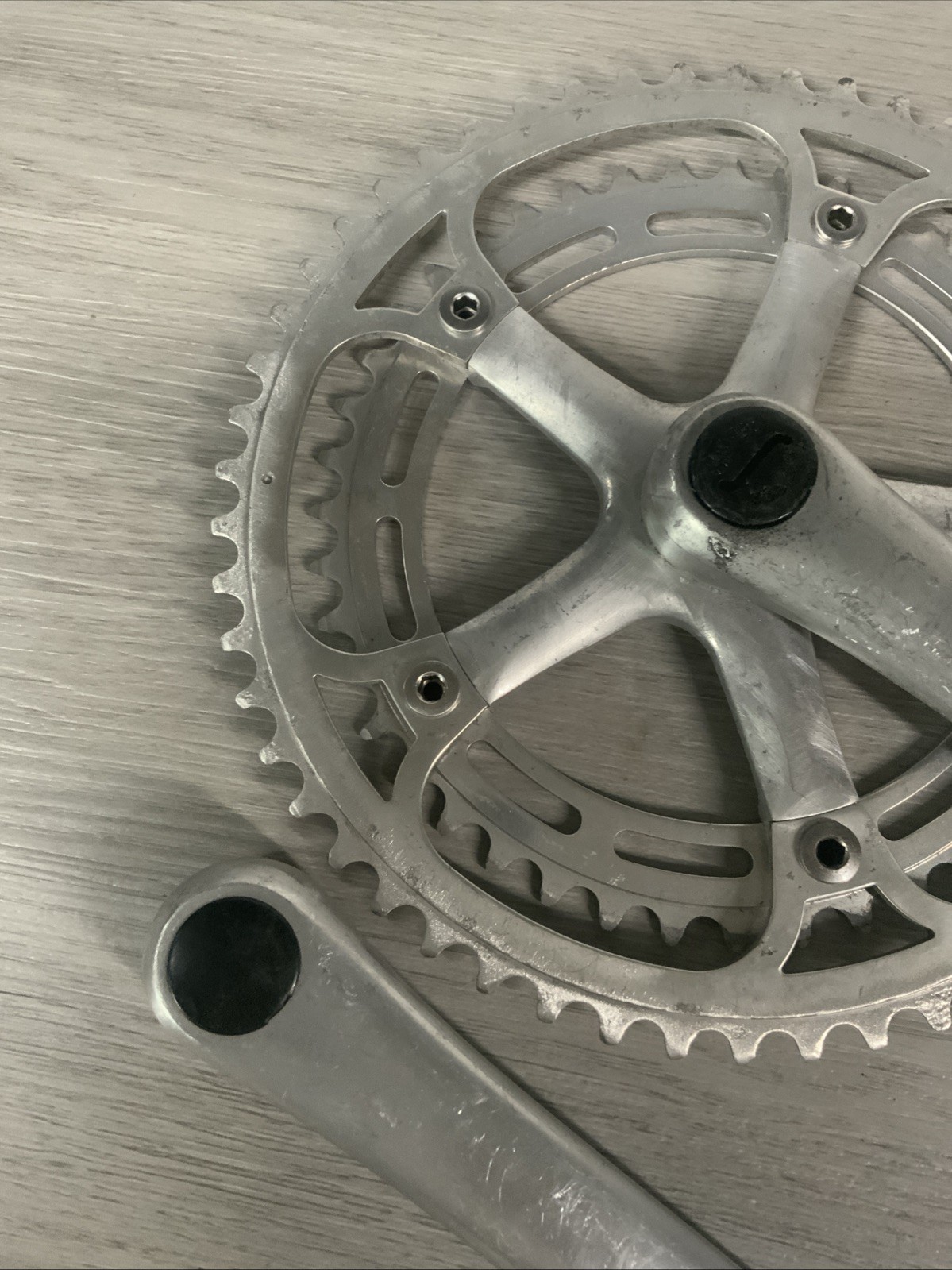 SUGINO AERO MAXY CRANKSET DOUBLE 53-43 TOOTH 170 MM ARMS 6, 7, OR 8 SPEED
