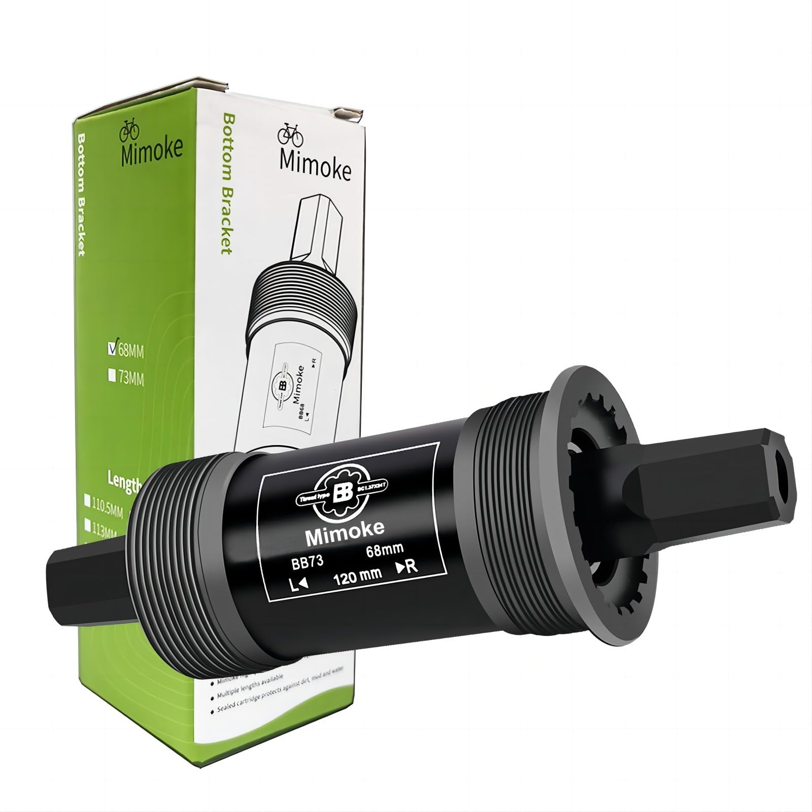 Square Tapered Bottom Bracket BSA Innenlager Bearing 68mm x 113mm 116mm 118mm…