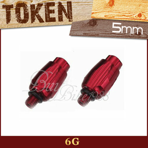 6G Token Shift Cable Adjuster 5mm Alloy Downtube RED silver gold inner housing