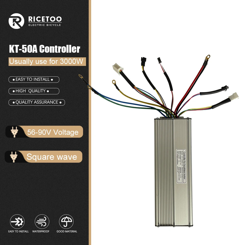 KT-50A E-bike Brushless Controller 48V-90V for 2000W 3000W Hub Motor KT Display