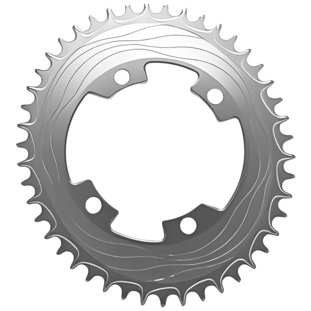 ALUGEAR Aero 107 BCD Oval Chainring. Silver