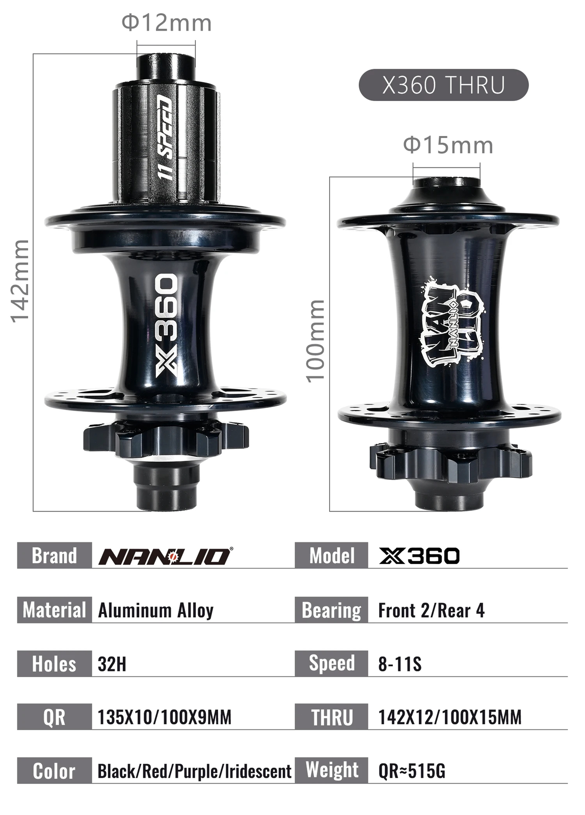 360T Noise Hub 8 Pawls 3 Ratchet 32H Sealed Bearings Bike Wheel Hub HG 8-11S