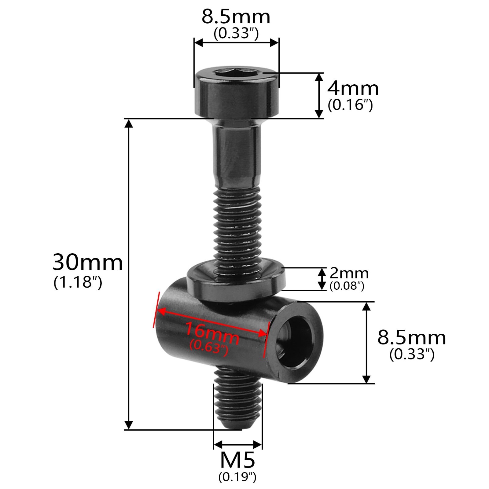 Titanium M5x30mm Bolt Nut Washer Set for Thomson Seatpost – Cycling Screws Black