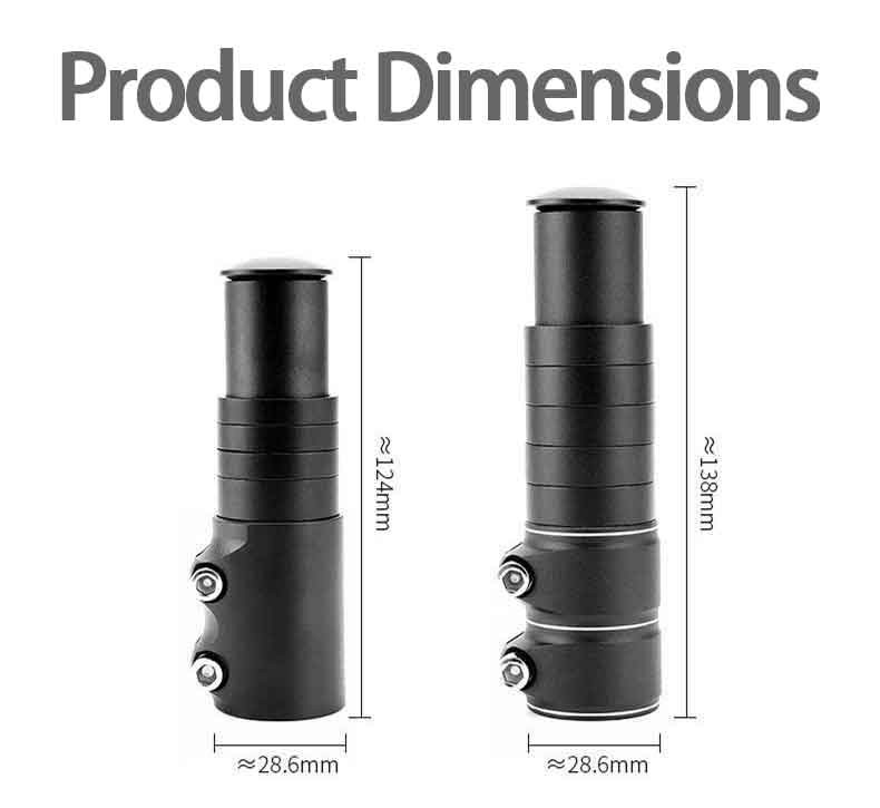 Aluminum Alloy MTB Fork Steerer Tube Extender Handlebar Riser Stem Raiser