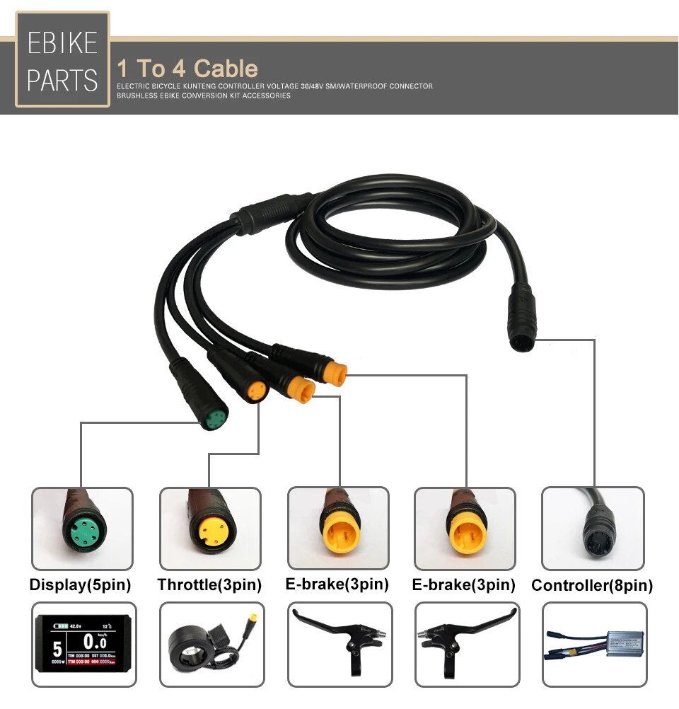 Electric Bike Waterproof Controller 15A-30A 50W-1000W Squarewave Controller