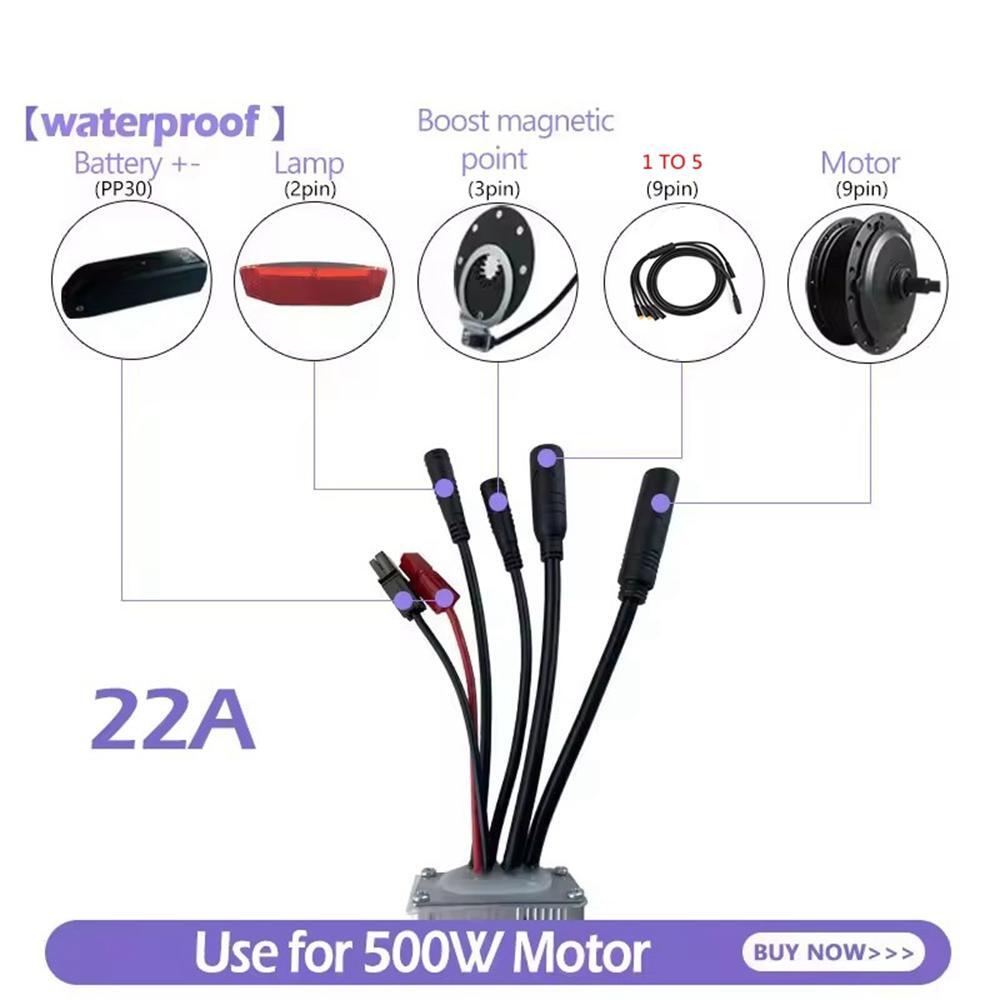 E-Bike Riding Display/Controller 36V/48V 15A 22A Motor 250W 350W 500W 3 9 Pin